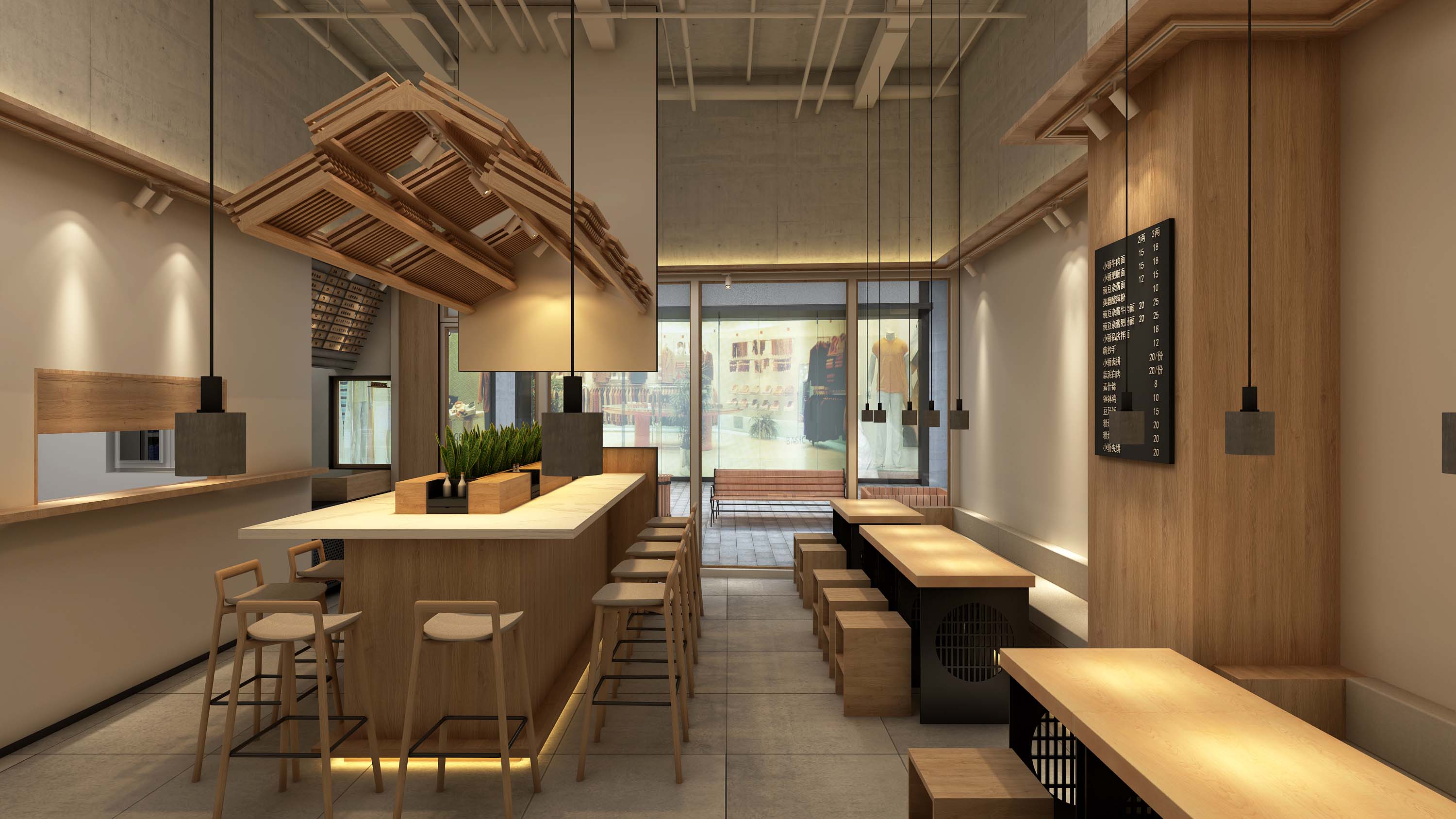 面館門(mén)店裝修效果圖